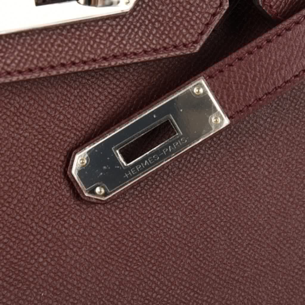 👜Birkin 30 Bag Bordeaux Epsom Palladium Hardware