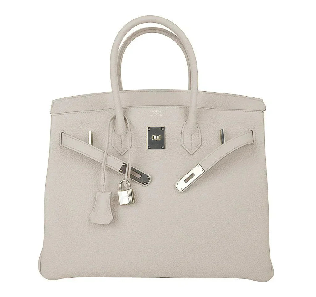 👜Birkin 35 Bag Beton Clemence Palladium Hardware