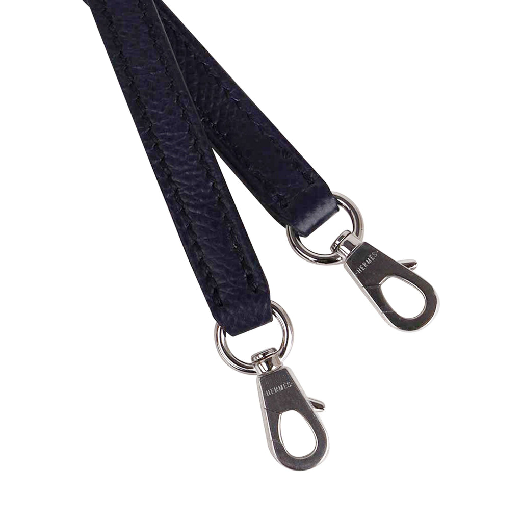 👜Special Order HSS Mini Kelly 20 Bag Sellier Craie & Blue Indigo Epsom Leather with Palladium Hardware