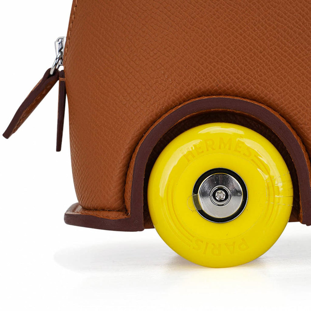 👜Limited Edition Mini Bolide 1923 Bag On Wheels Gold Togo Leather with Palladium Hardware