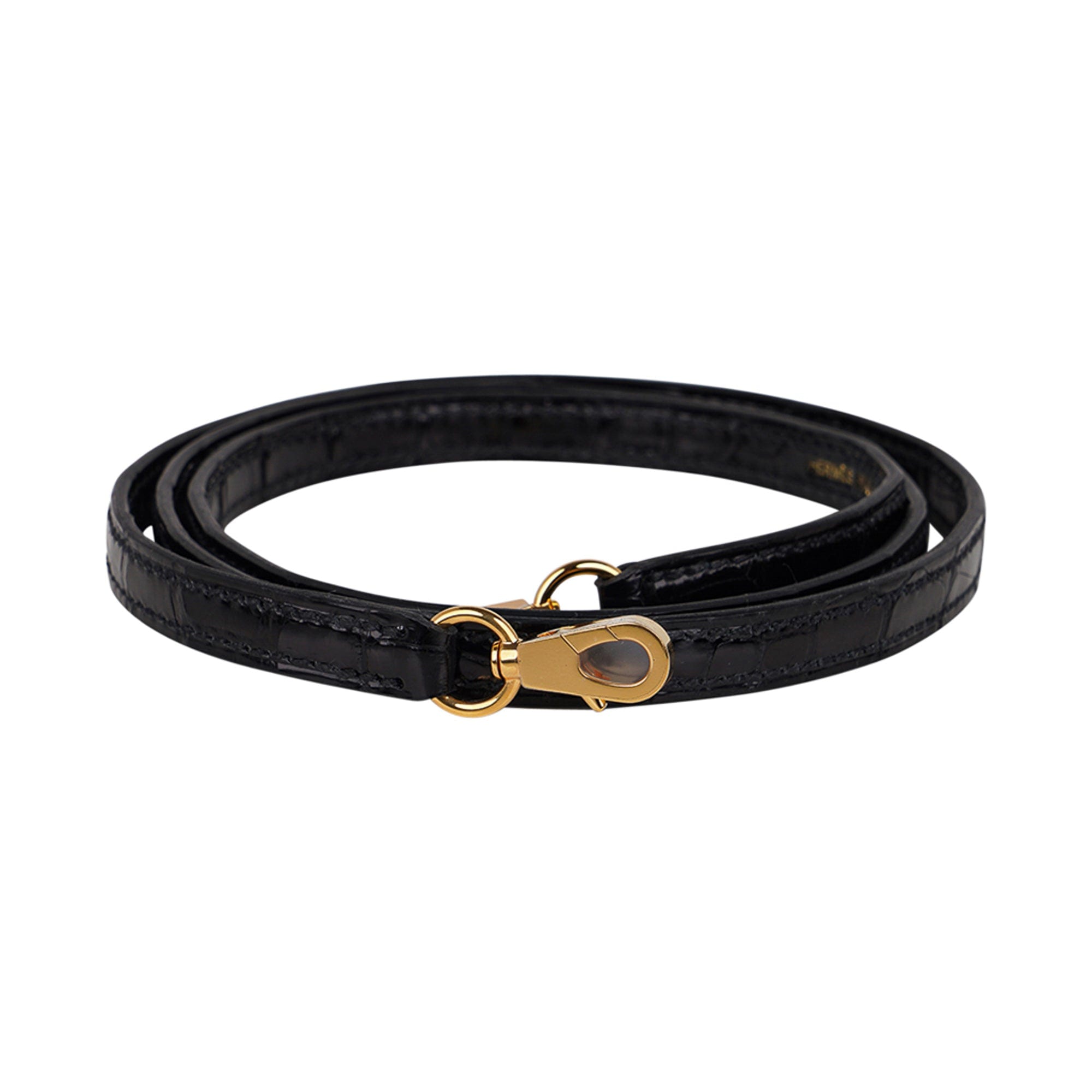 👜Kelly 20 Mini Sellier Bag Black Alligator Gold Hardware