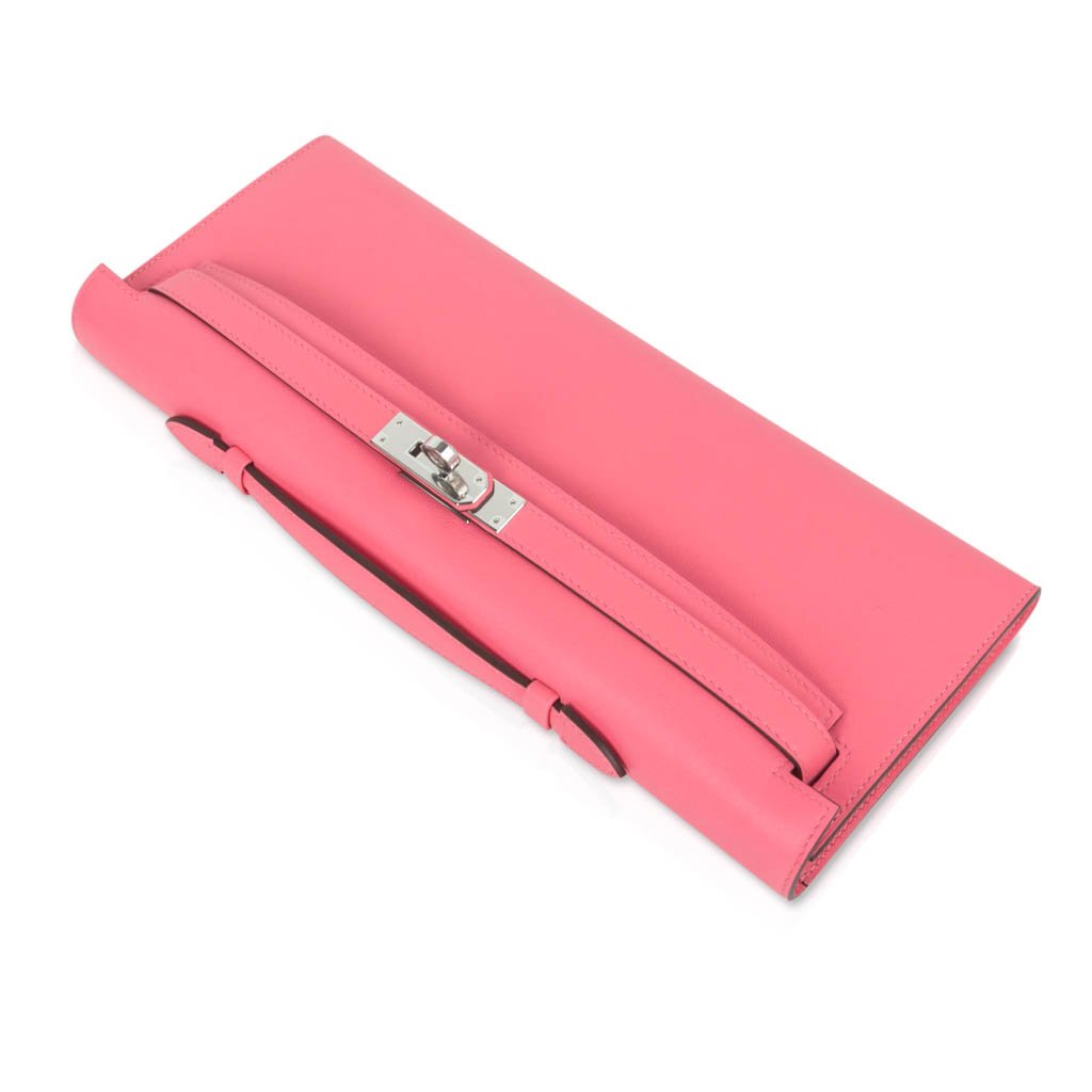 👜Kelly Cut Bag Pink Rose Azalee Swift with Palladium Hardware