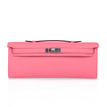 👜Kelly Cut Bag Pink Rose Azalee Swift with Palladium Hardware