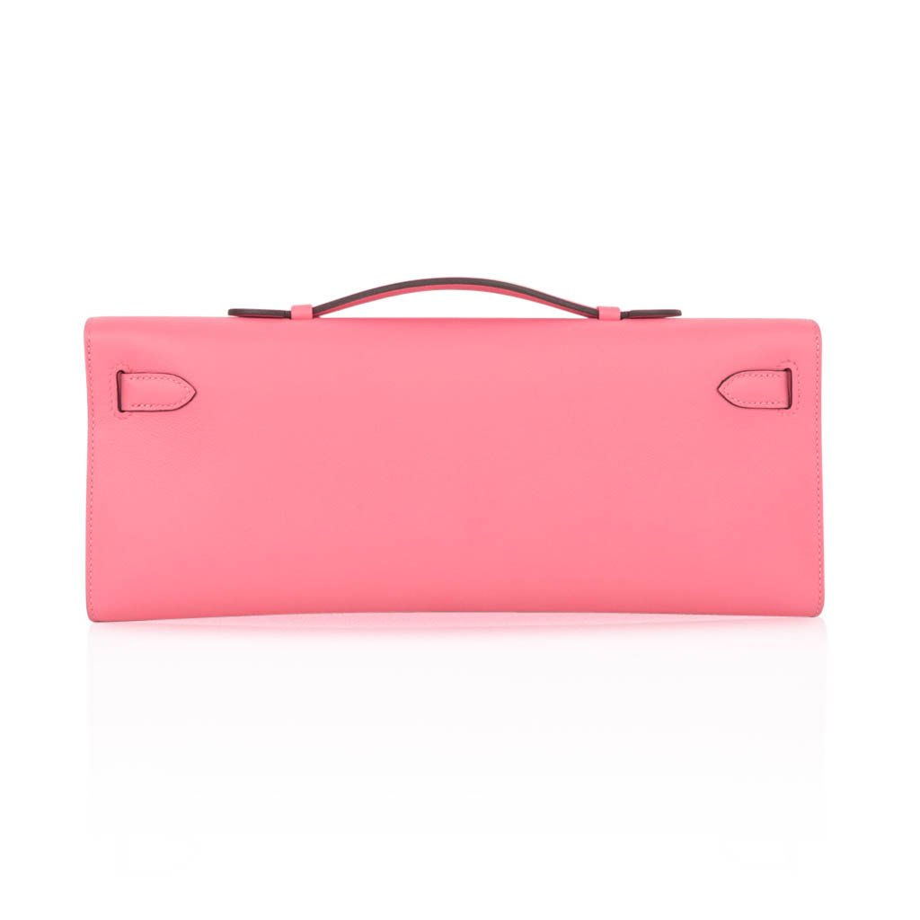 👜Kelly Cut Bag Pink Rose Azalee Swift with Palladium Hardware