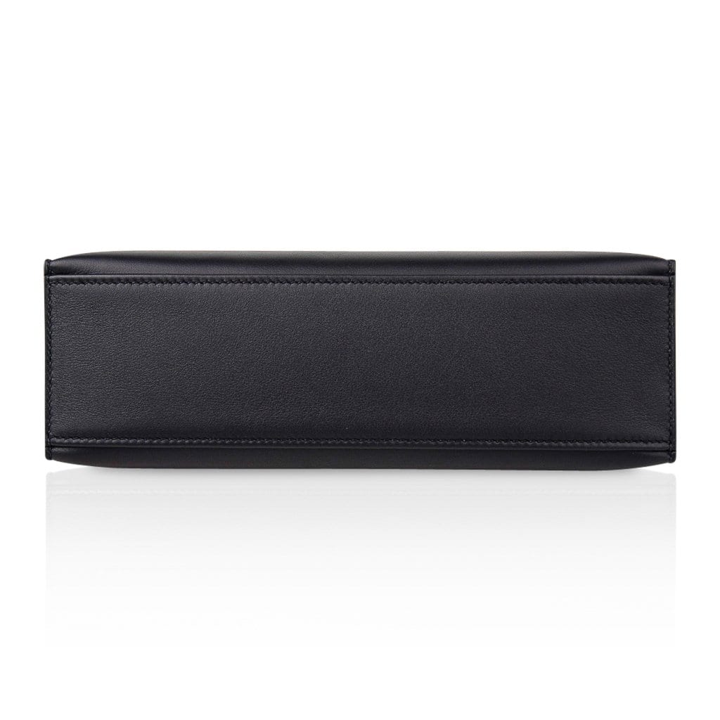 👜Kelly Pochette Bag Black Swift Leather with Gold Hardware