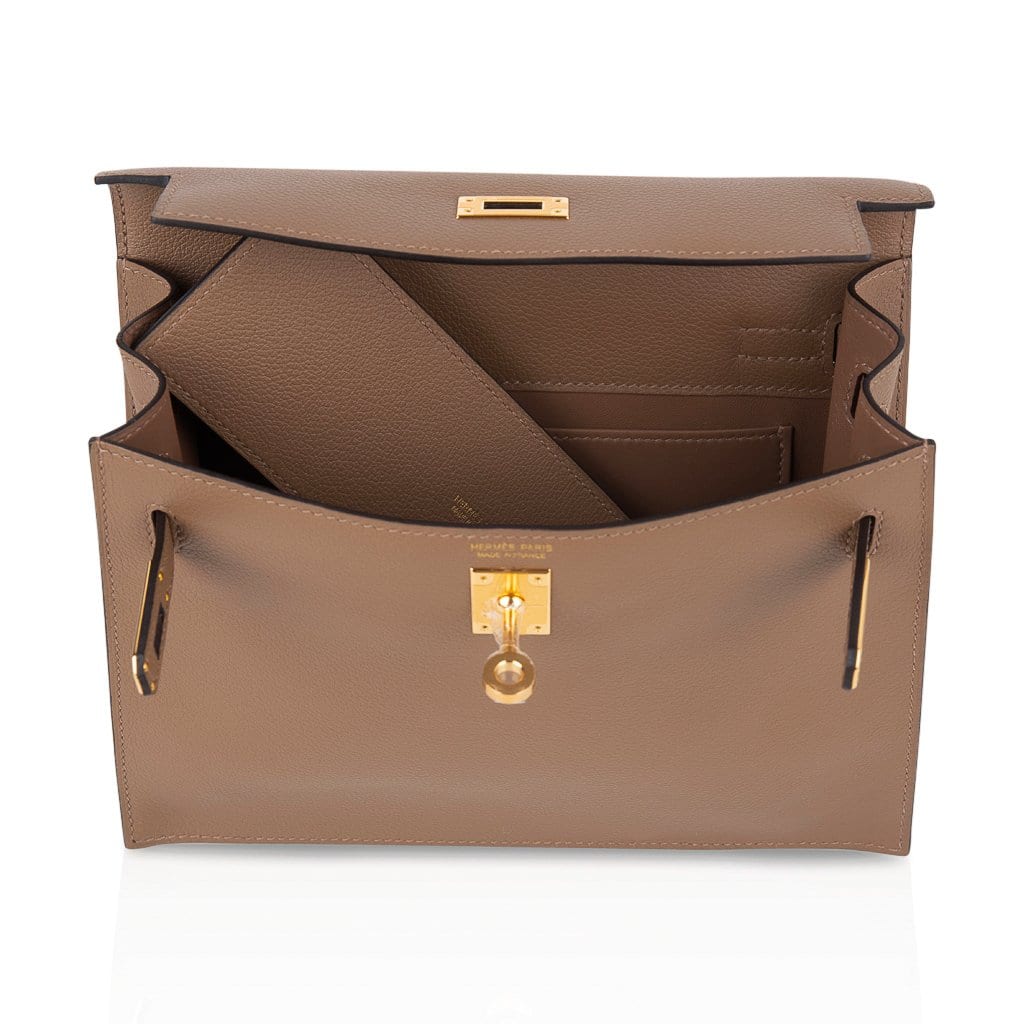 👜Kelly Danse Bag Beige de Weimar Swift Gold Hardware