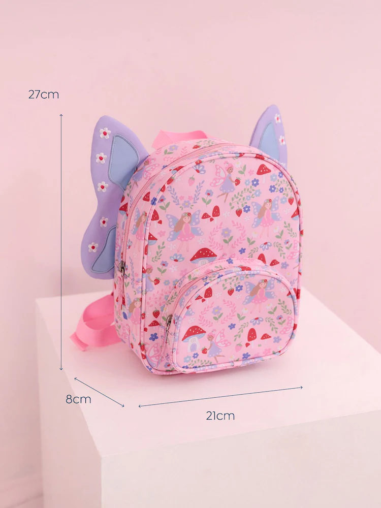 Children's Fairy-Print Backpack with Wings