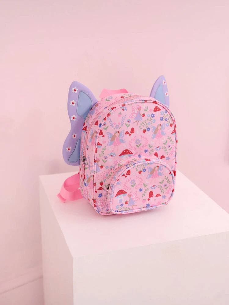 Children's Fairy-Print Backpack with Wings