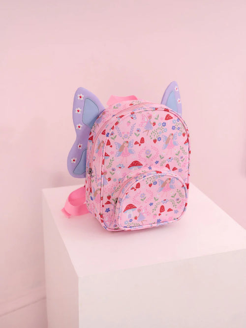 Children's Fairy-Print Backpack with Wings