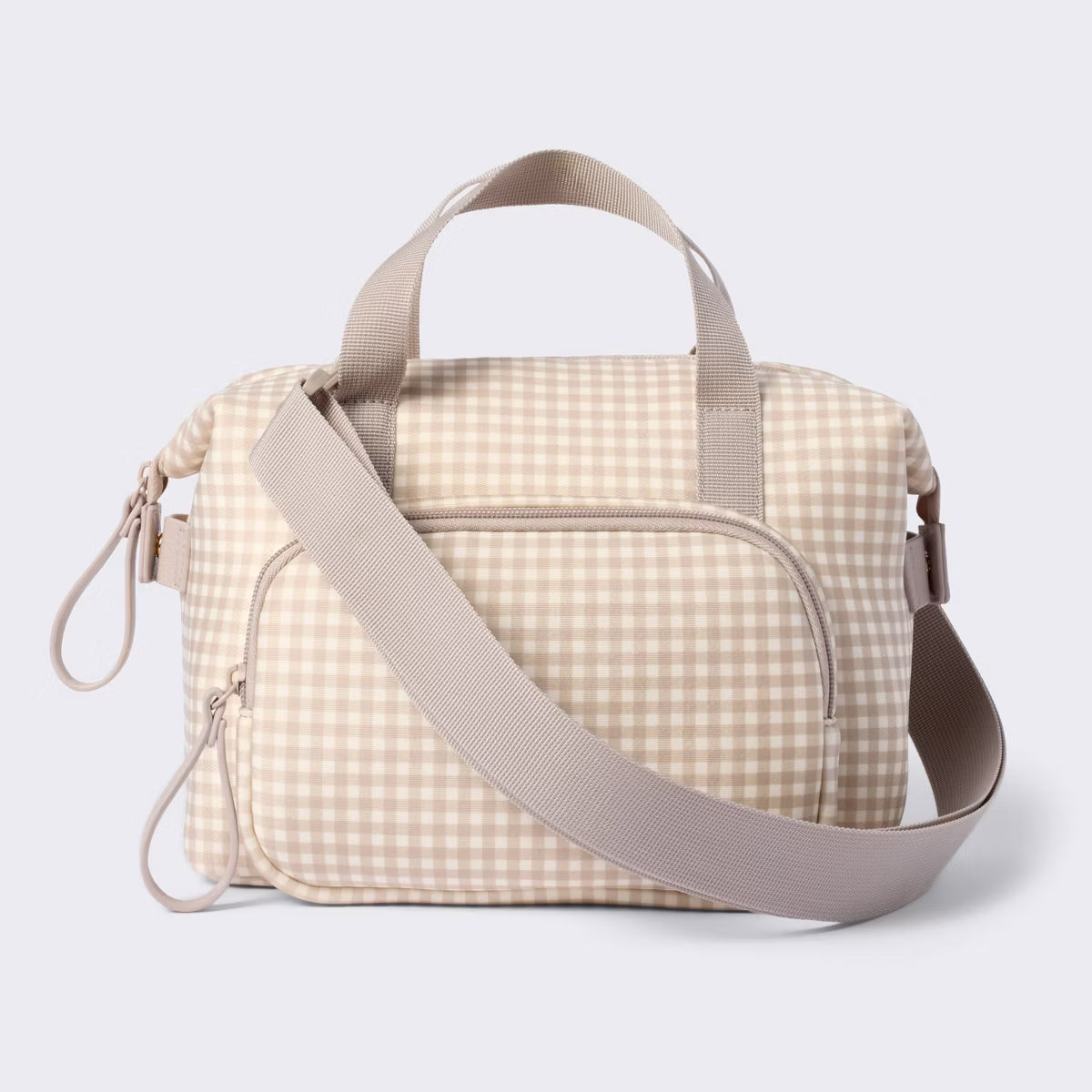 Single-shoulder diaper bag with an insulated bottle pouch