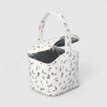 Sailboat-print insulated zippered tote bag