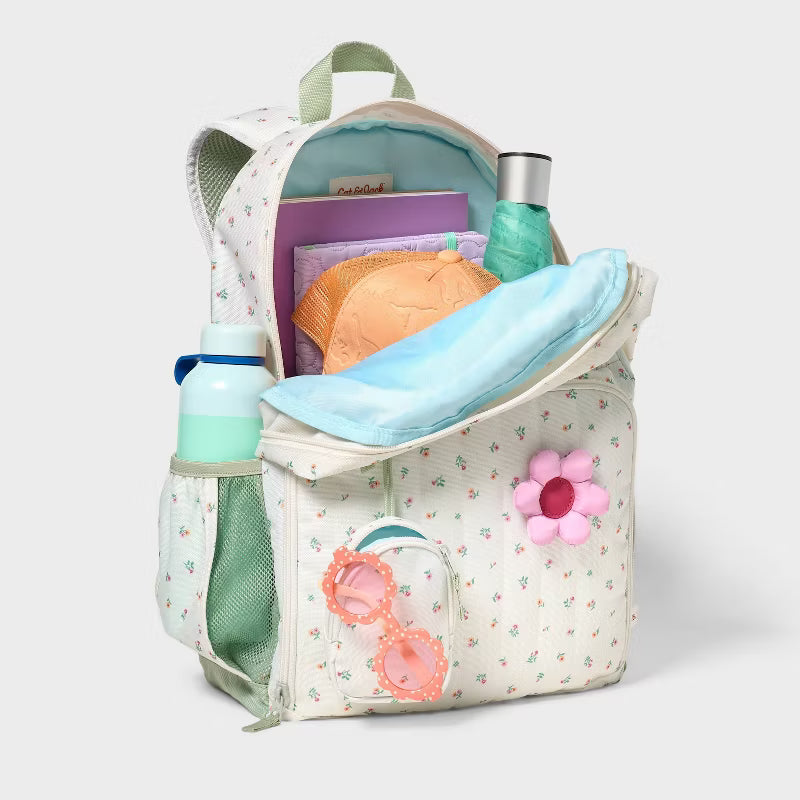 Floral-print children's 17-inch backpack