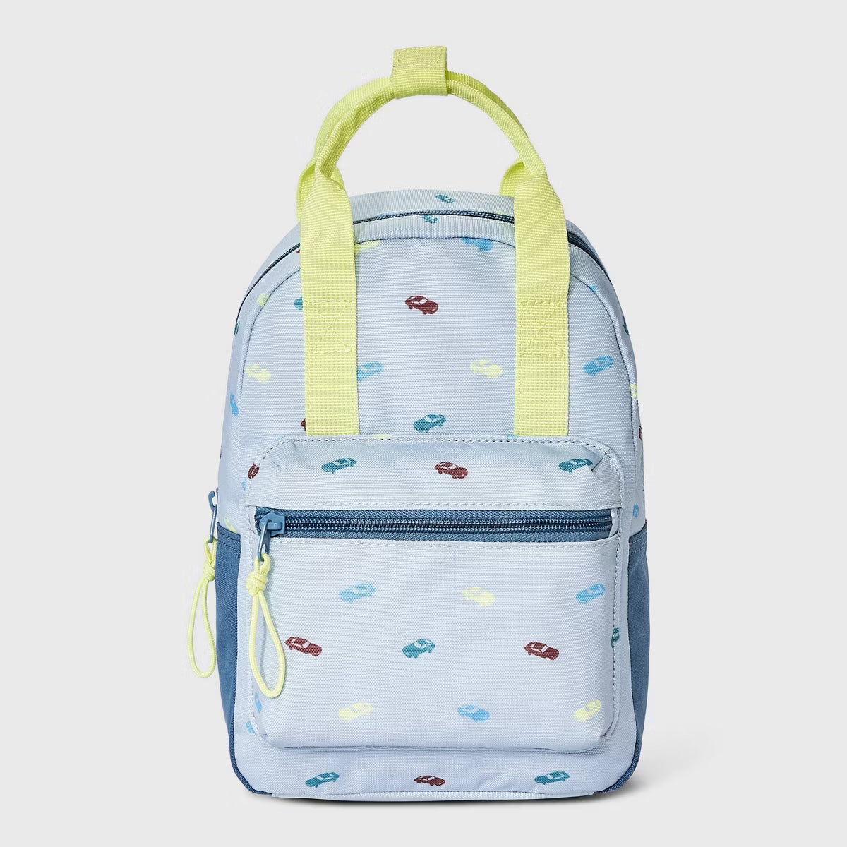 Blue backpack with car pattern for toddler girls