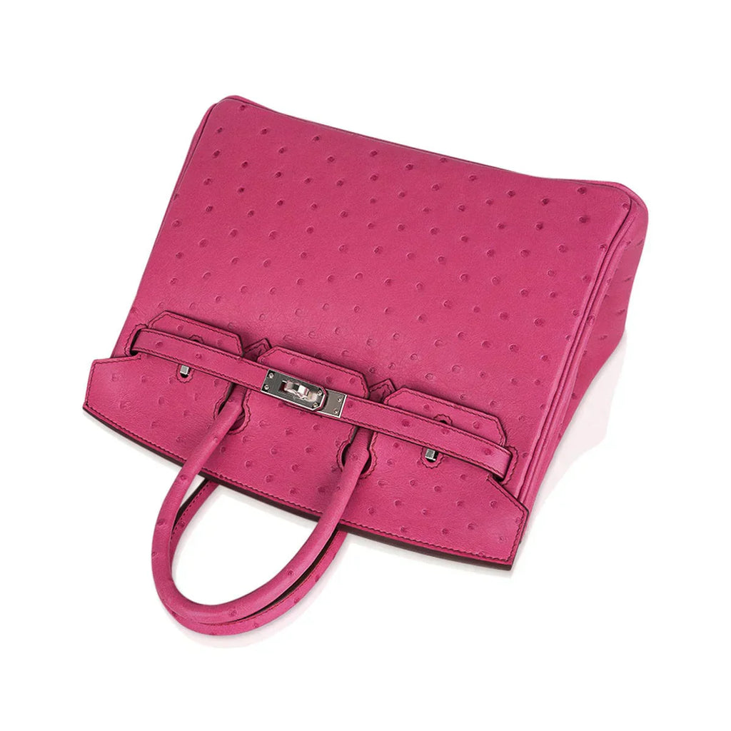 👜Birkin 25 Bag Fuchsia Ostrich with Palladium Hardware