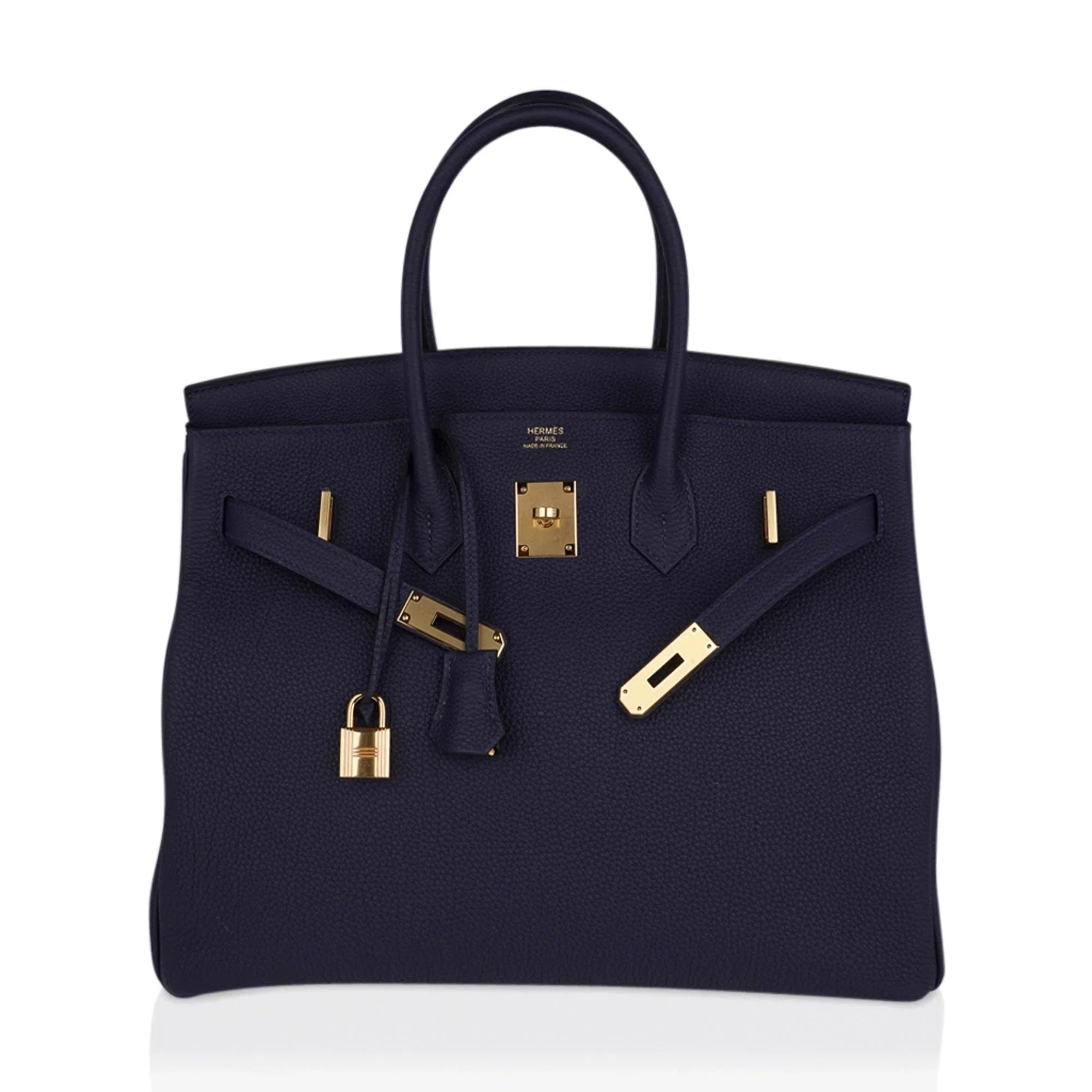 👜Birkin 35 Bag Blue Nuit Gold Hardware Togo Leather