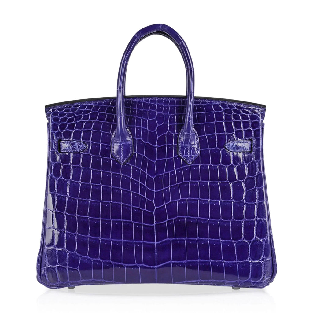 👜Birkin 25 Bag Blue Electric Crocodile Vivid Jewel Palladium Hardware