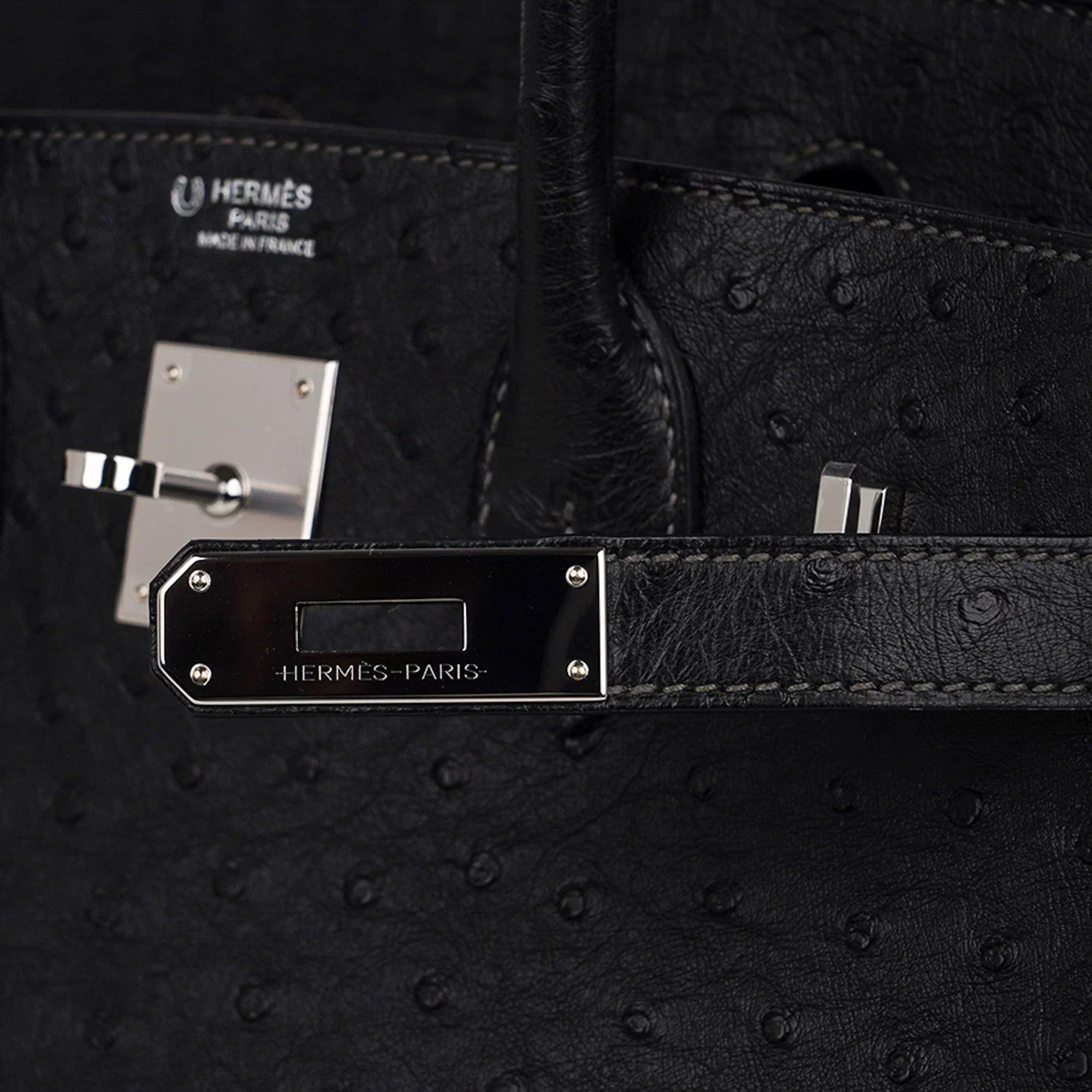 👜Birkin HSS 30 Bag Black (Noir ) Ostrich Palladium Hardware