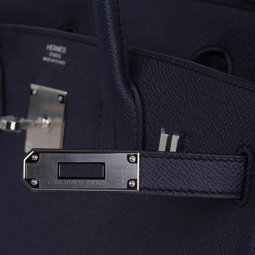 👜Birkin 30 Bag Indigo Epsom Palladium Hardware New w/ Box