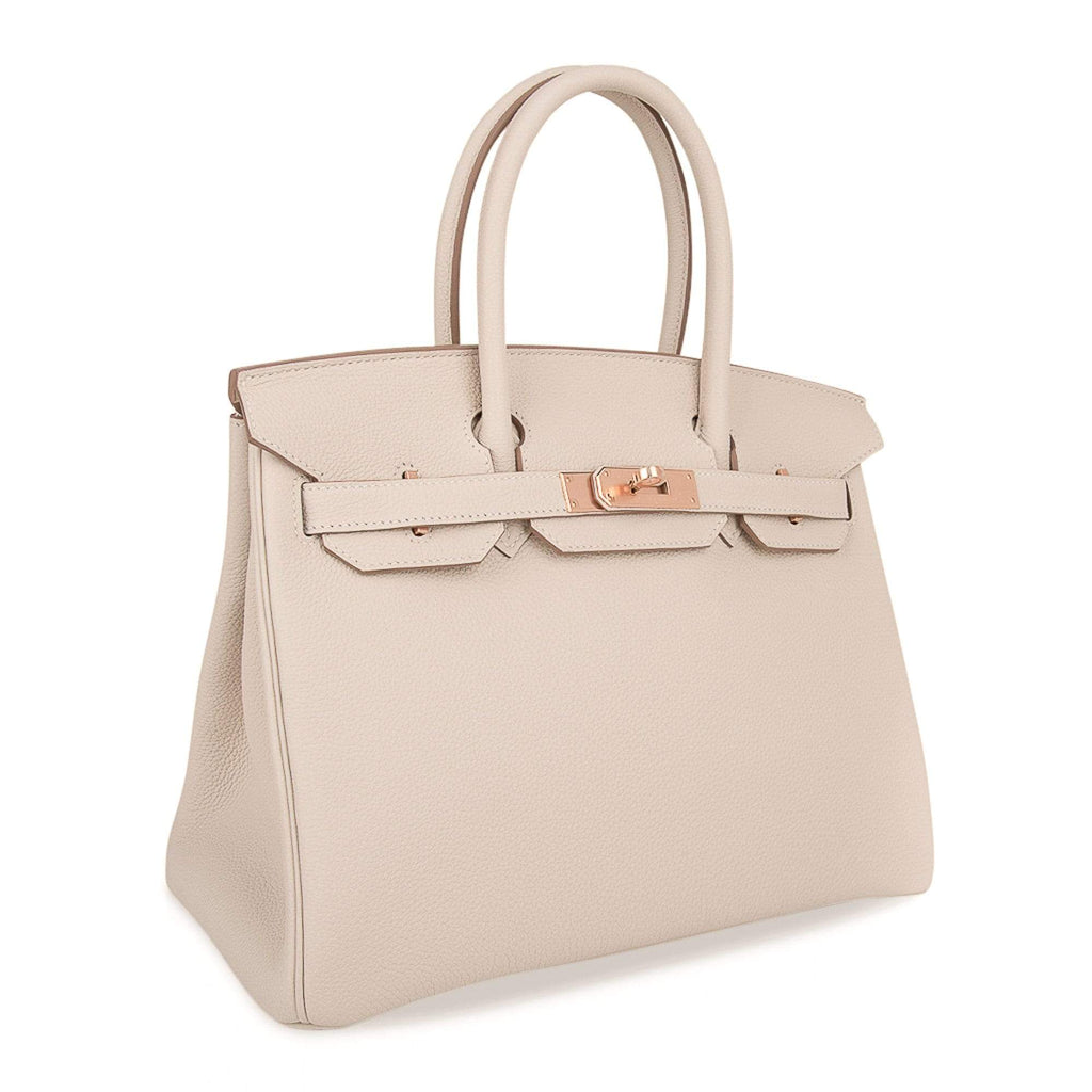 👜Birkin 30 Bag Craie Togo Leather with Rose Gold Hardware