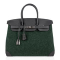 👜Birkin 35 Limited Edition Bi-Color Vert Anglais Feutre Vert Cypress Swift