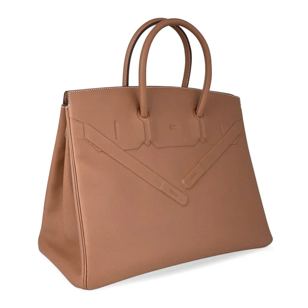 👜Shadow Birkin 35 Bag Limited Edition Gold Evercalf Leather New