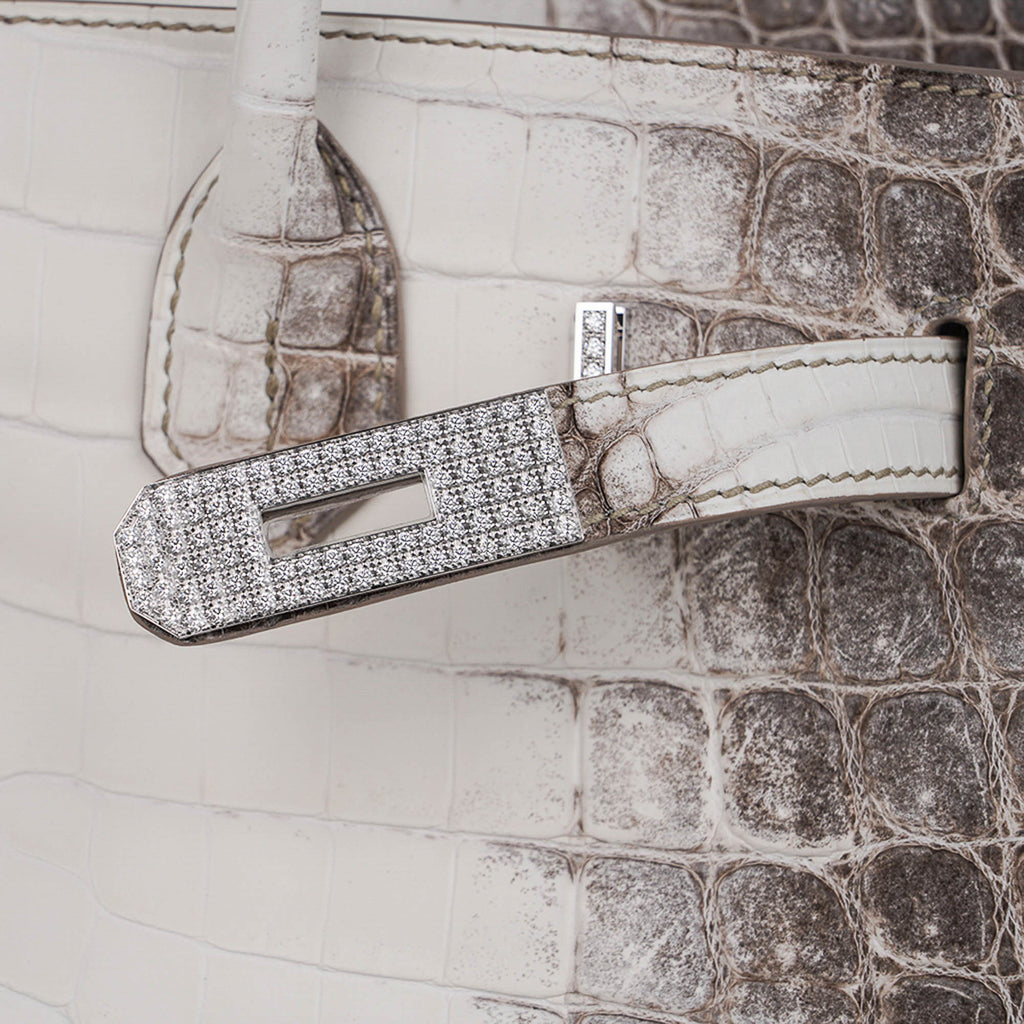👜Birkin 30 Bag Diamond Himalaya Blanc Matte Niloticus Crocodile with 18k White Gold Hardware