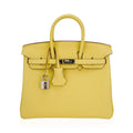 👜Birkin 25 Bag Jaune Poussin Togo Leather with Palladium Hardware