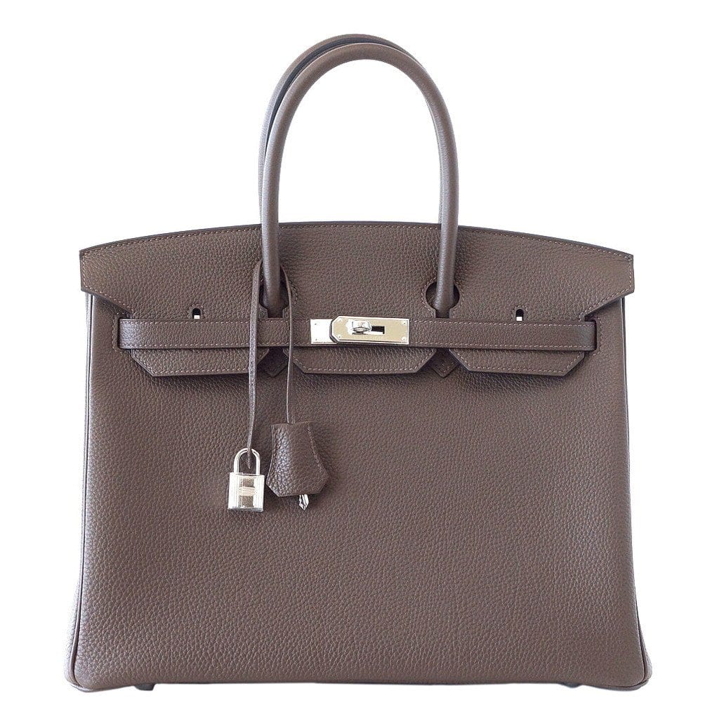 👜Birkin 35 Bag Ecorce (Bark)Taupe Togo Palladium
