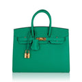 👜Birkin Sellier 25 Bag Vert Jade Epsom Leather with Gold Hardware