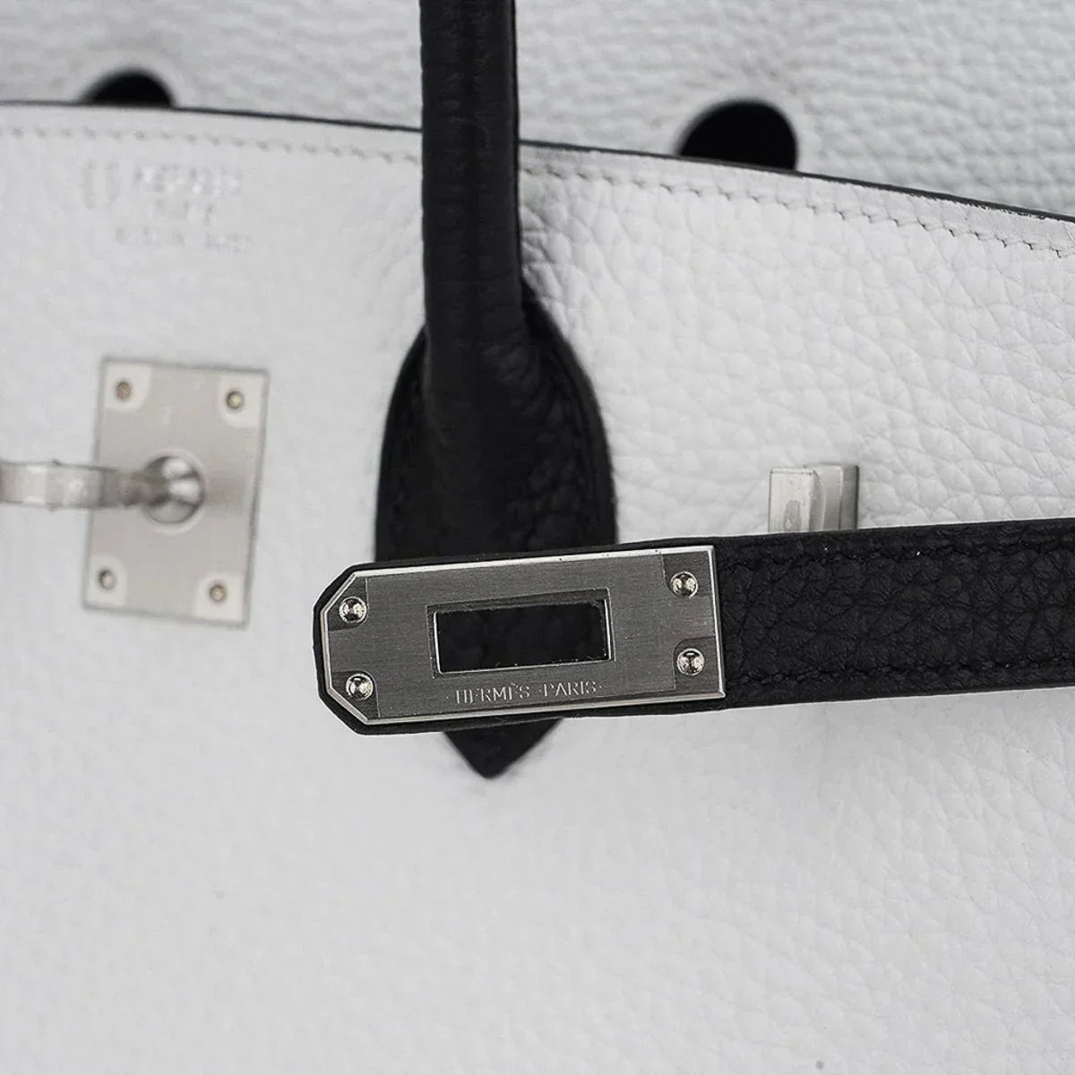 👜Birkin HSS 25 Bag White w/ Black Brushed Palladium Hardware