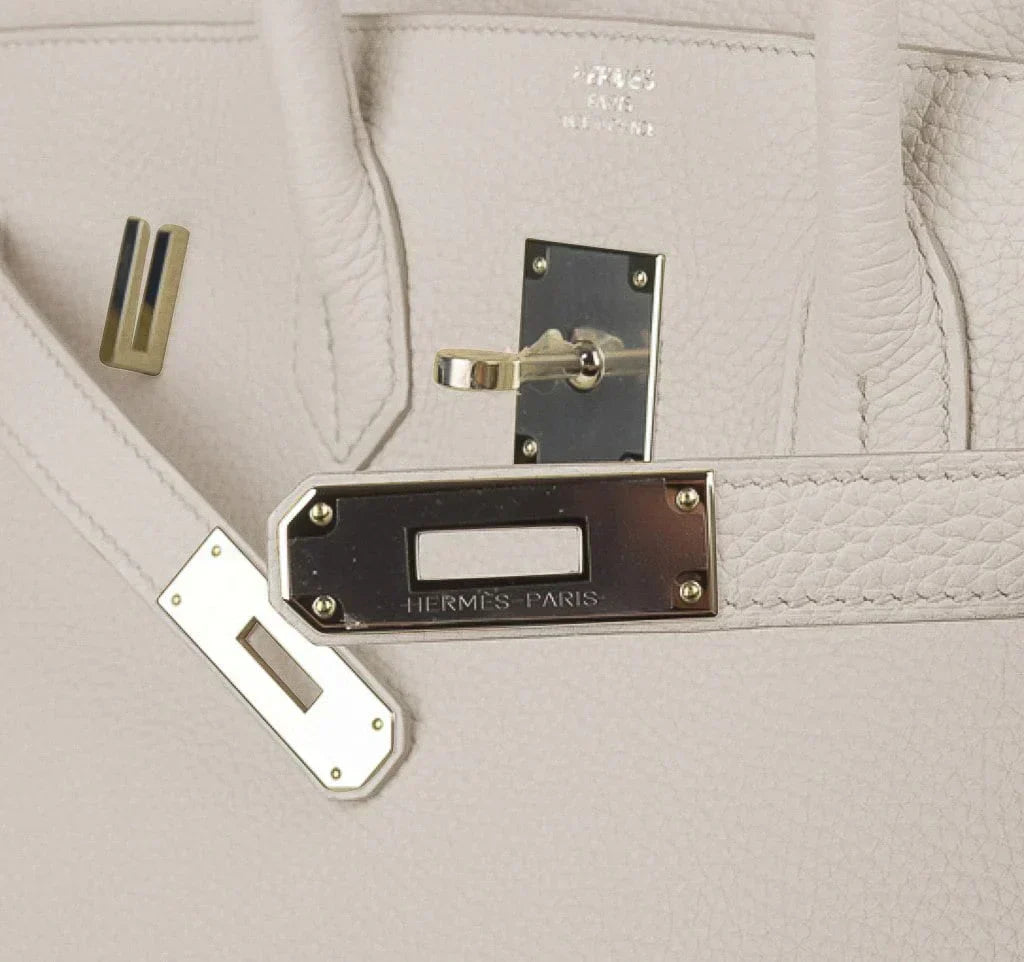 👜Birkin 35 Bag Beton Clemence Palladium Hardware
