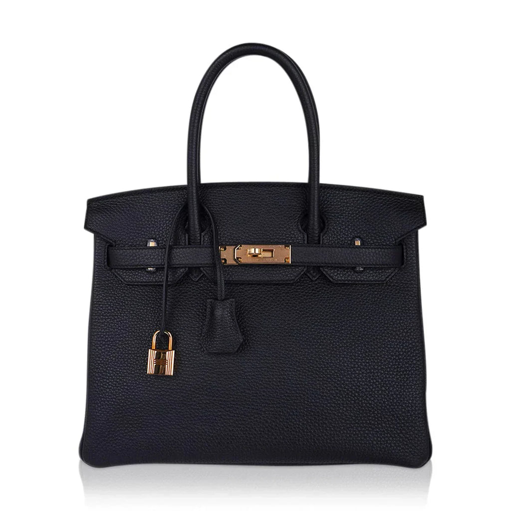 👜Birkin 30 Bag Black Togo Leather with Rose Gold Hardware
