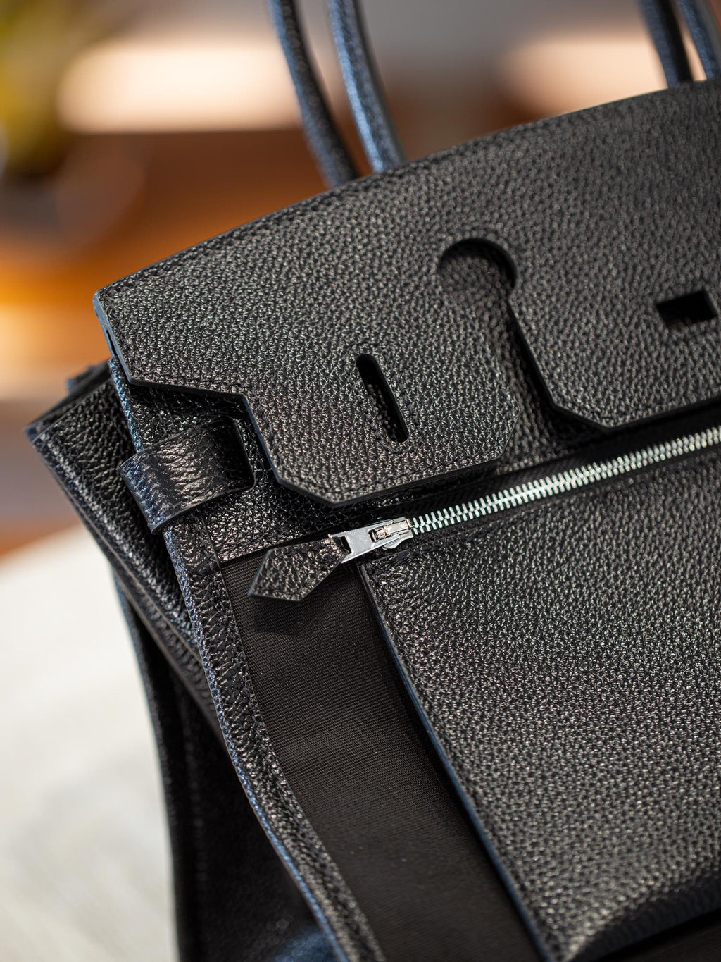 👜Birkin à l'envers, black canvas & all black colorway