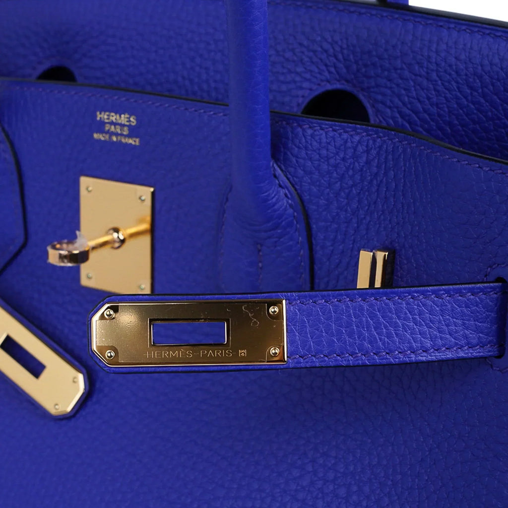 👜Birkin 30 Bag Blue Electric Clemence Gold Hardware