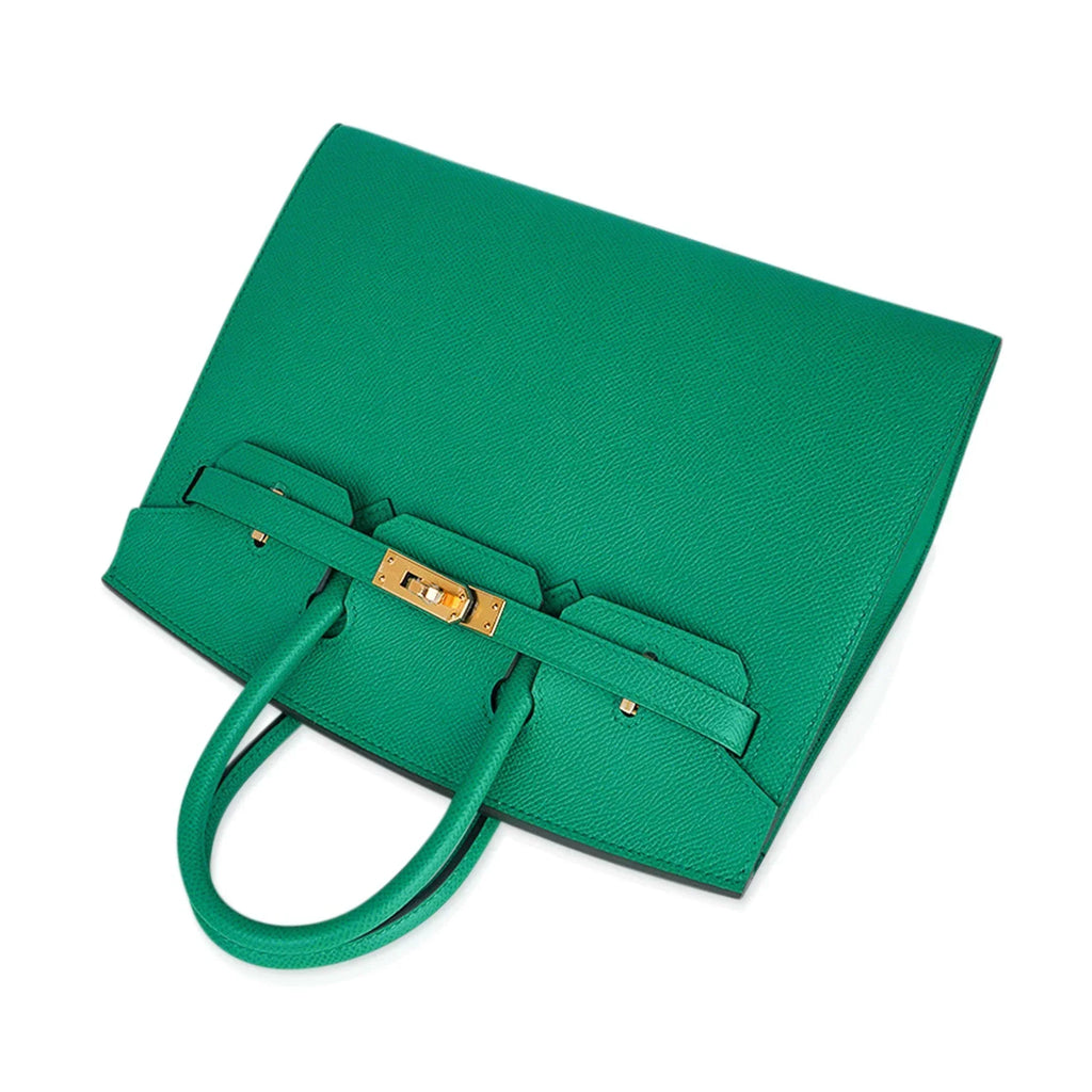 👜Birkin Sellier 25 Bag Vert Jade Epsom Leather with Gold Hardware