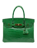👜Birkin Emerald Shiny Niloticus Crocodile Gold Hardware