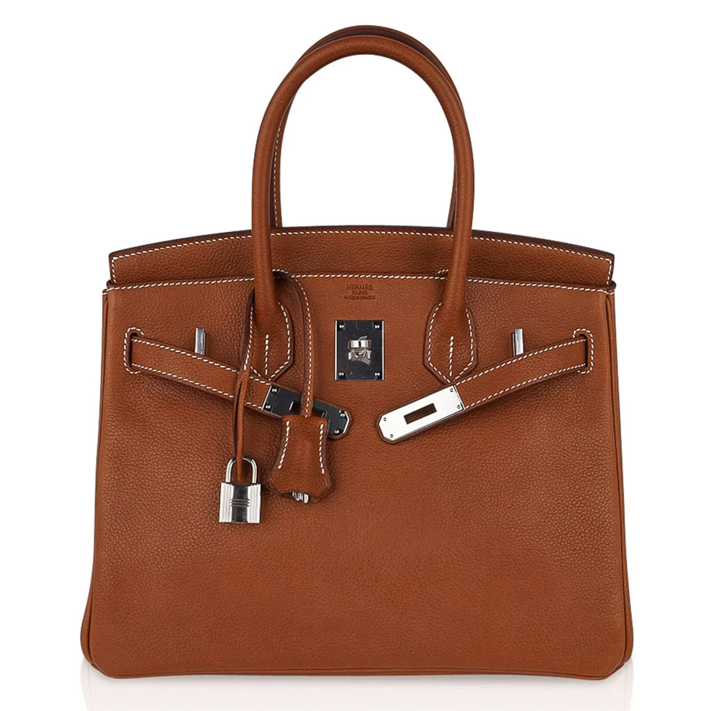 👜Birkin 30 Bag Barenia Faubourg Palladium Hardware