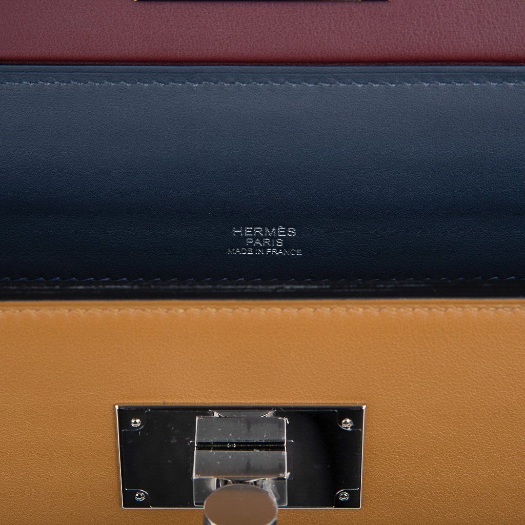 👜24 24 29 Bag Blue Nuit Indigo Bordeaux Kraft Palladium