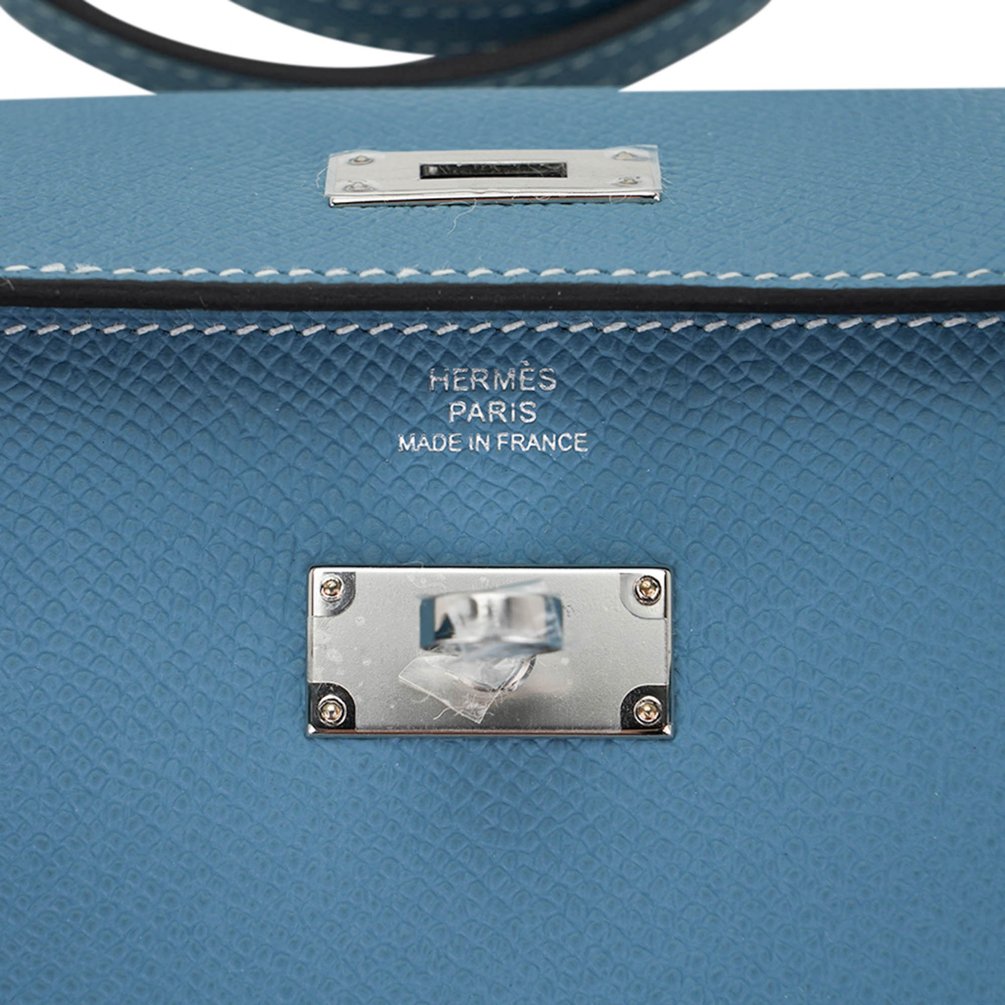 👜Kelly Classique To Go Wallet New Blue Jean Epsom with Palladium Hardware