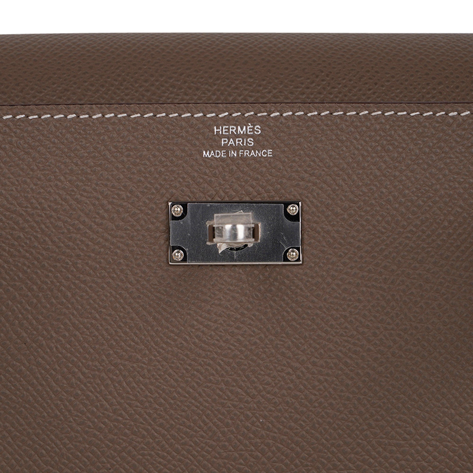 👜Kelly Classique To Go Wallet Etoupe Epsom Palladium Hardware New w/Box