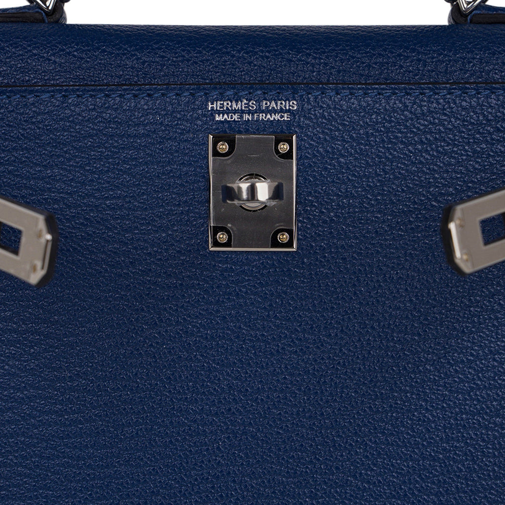 👜Special Order HSS Verso Mini Kelly 20 Sellier Bag Deep Bleu & Bleu Izmir Epsom Leather with Palladium Hardware