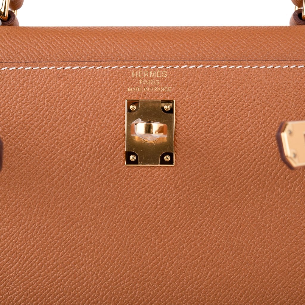 👜Kelly 25 Sellier Bag Gold Epsom Leather with Gold Hardware