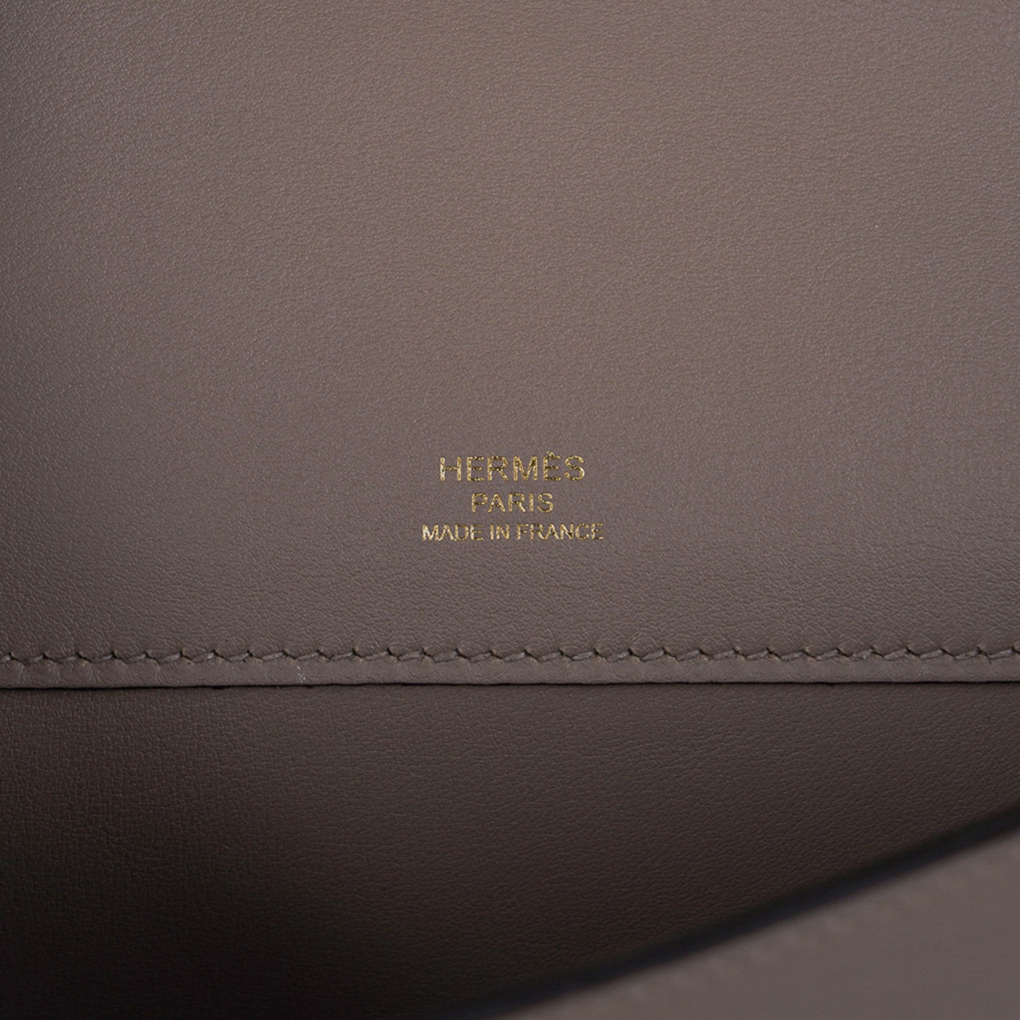 👜Kelly Cut Bag Gris Asphalte Gray Clutch Swift Gold Hardware