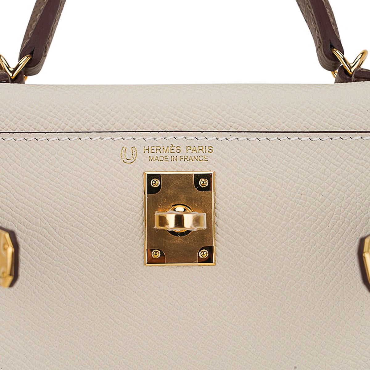 👜Special Order HSS Mini Kelly 20 Bag Sellier Craie & Etoupe Epsom Leather with Gold Hardware