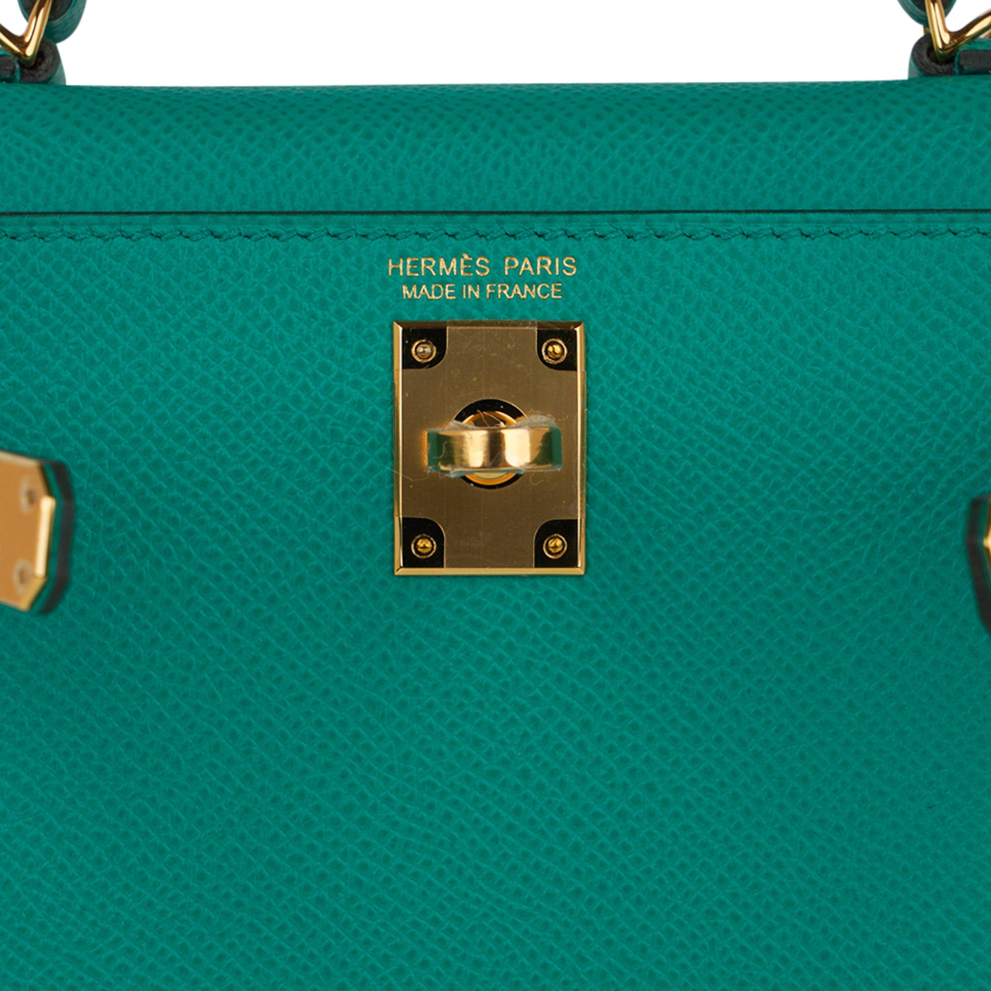 👜Kelly 20 Mini Sellier Bag Jade Epsom Leather Gold Hardware New w/Box