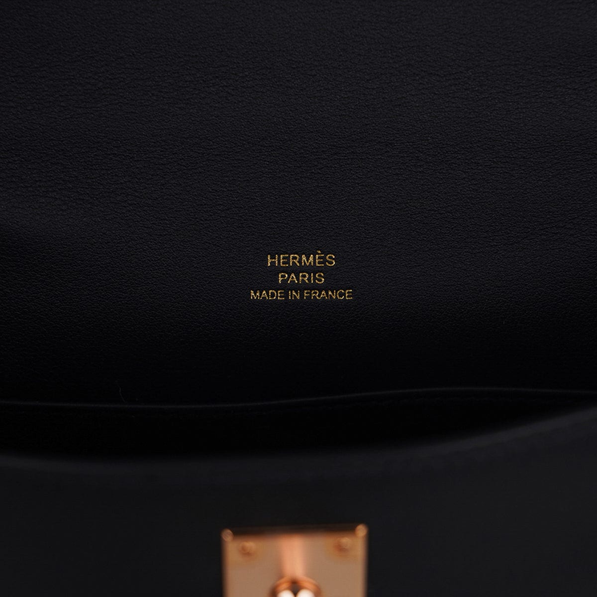 👜Kelly Pochette Bag Black Rose Gold Hardware Clutch