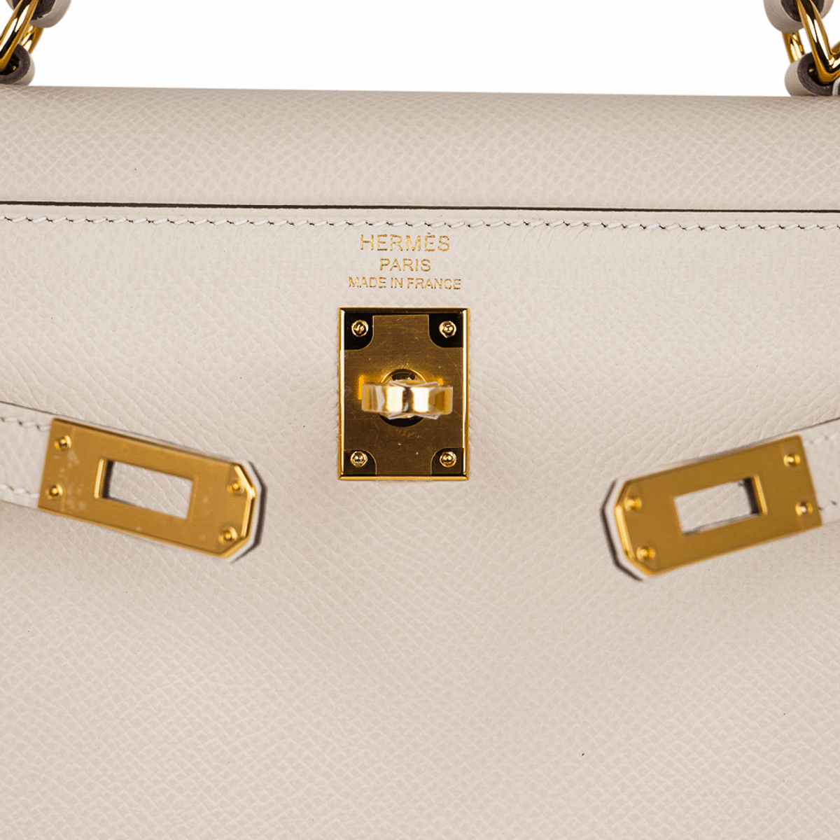 👜Kelly 25 Sellier Bag Craie Epsom Leather with Gold Hardware