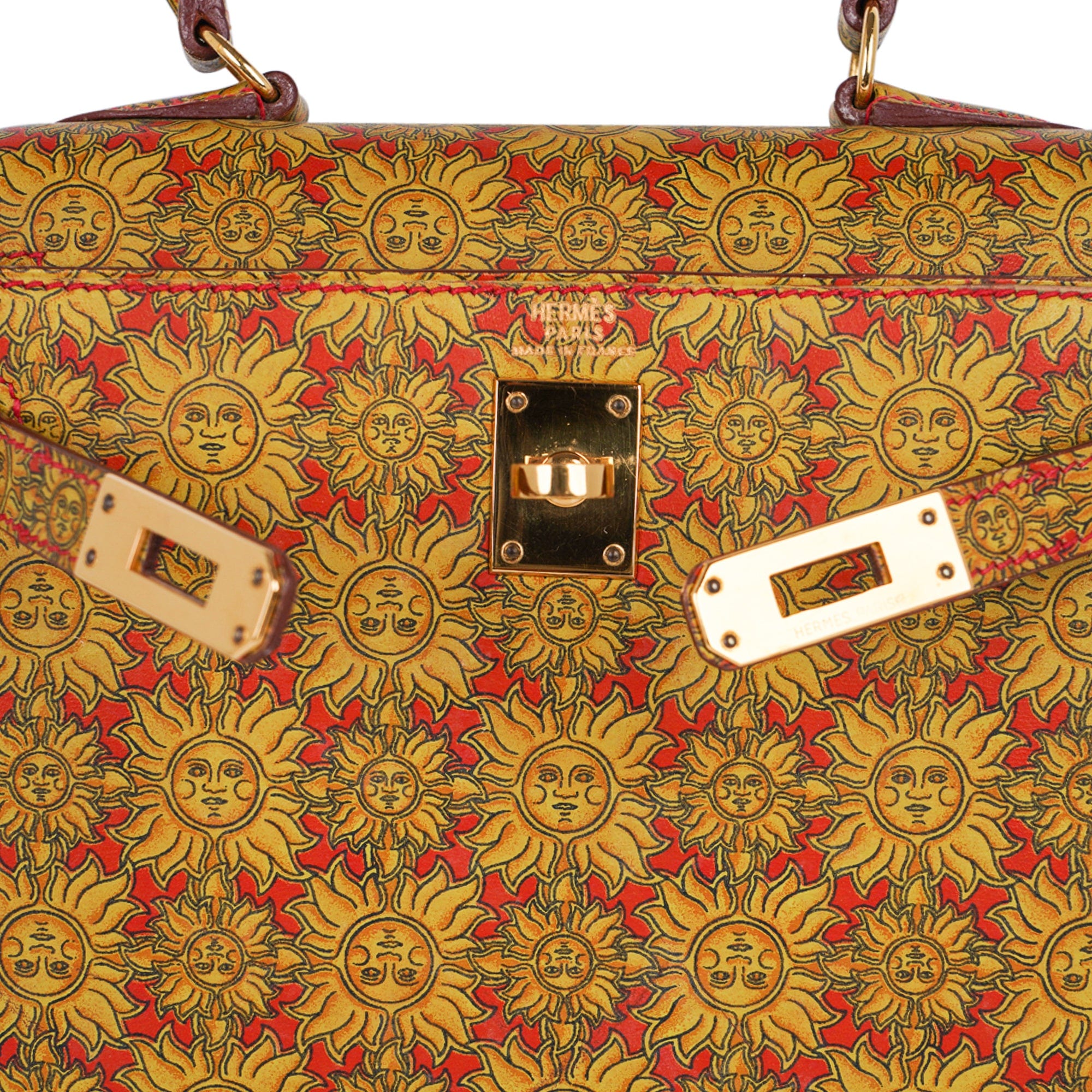 👜Vintage Mini Kelly 20 Bag Sellier Soleil Box Leather with Gold Hardware