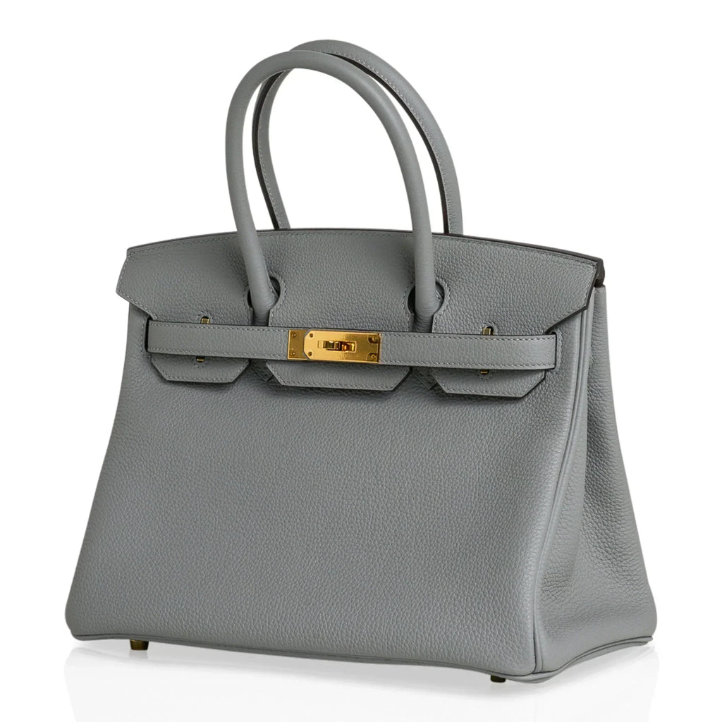 👜Birkin 30 Bag Gris Mouette Gold Hardware Togo Leather