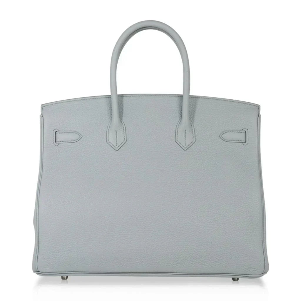 👜Birkin 35 Bag Blue Bleu Pale Togo Palladium Hardware